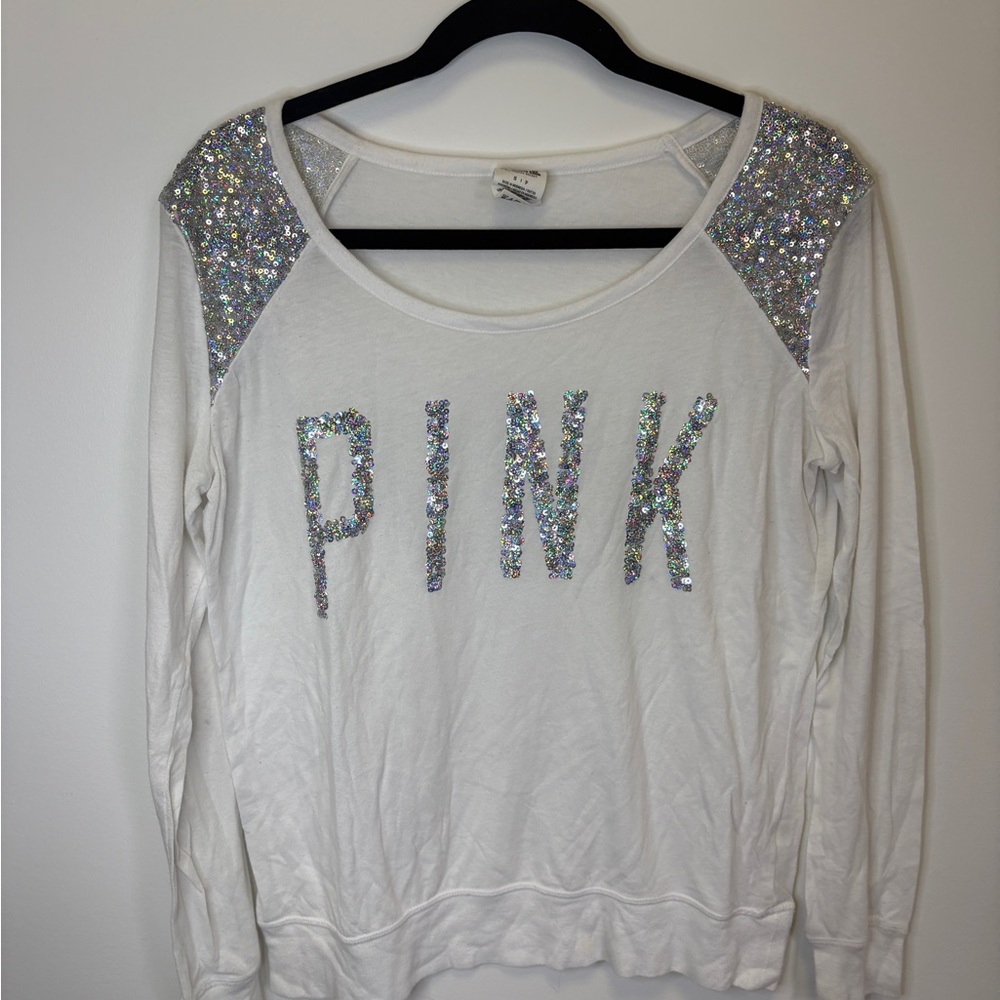 PINK Victoria's Secret White Sweatshirt